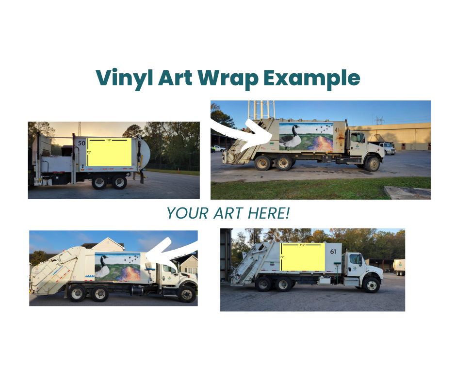 Example of Vinyl Wrap on DPW Sanitation Truck