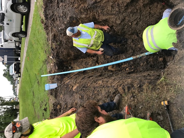 Water Crew Extending Water Main on Red Bank Road 