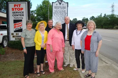 Mayor with residents at history dedication