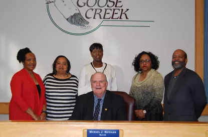 Mayor with Goose Creek NAACP members
