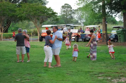 Concert goers dancing at Spring Concert