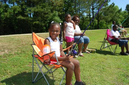 Girl fishing at youth fishing rodeo