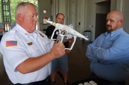 Chief Chapman inspects new drone