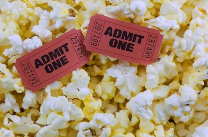 movie tickets and popcorn