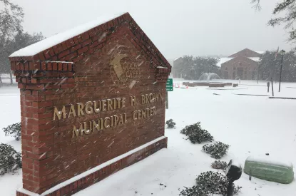 snow picture of City Hall