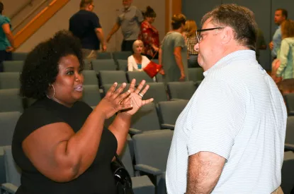 Mayor Habib with resident