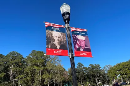 Veterans Banners on display