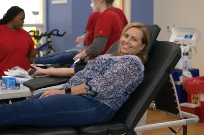 Kelly Lovette at blood drive