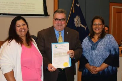 Mayor making proclamation at City Hall